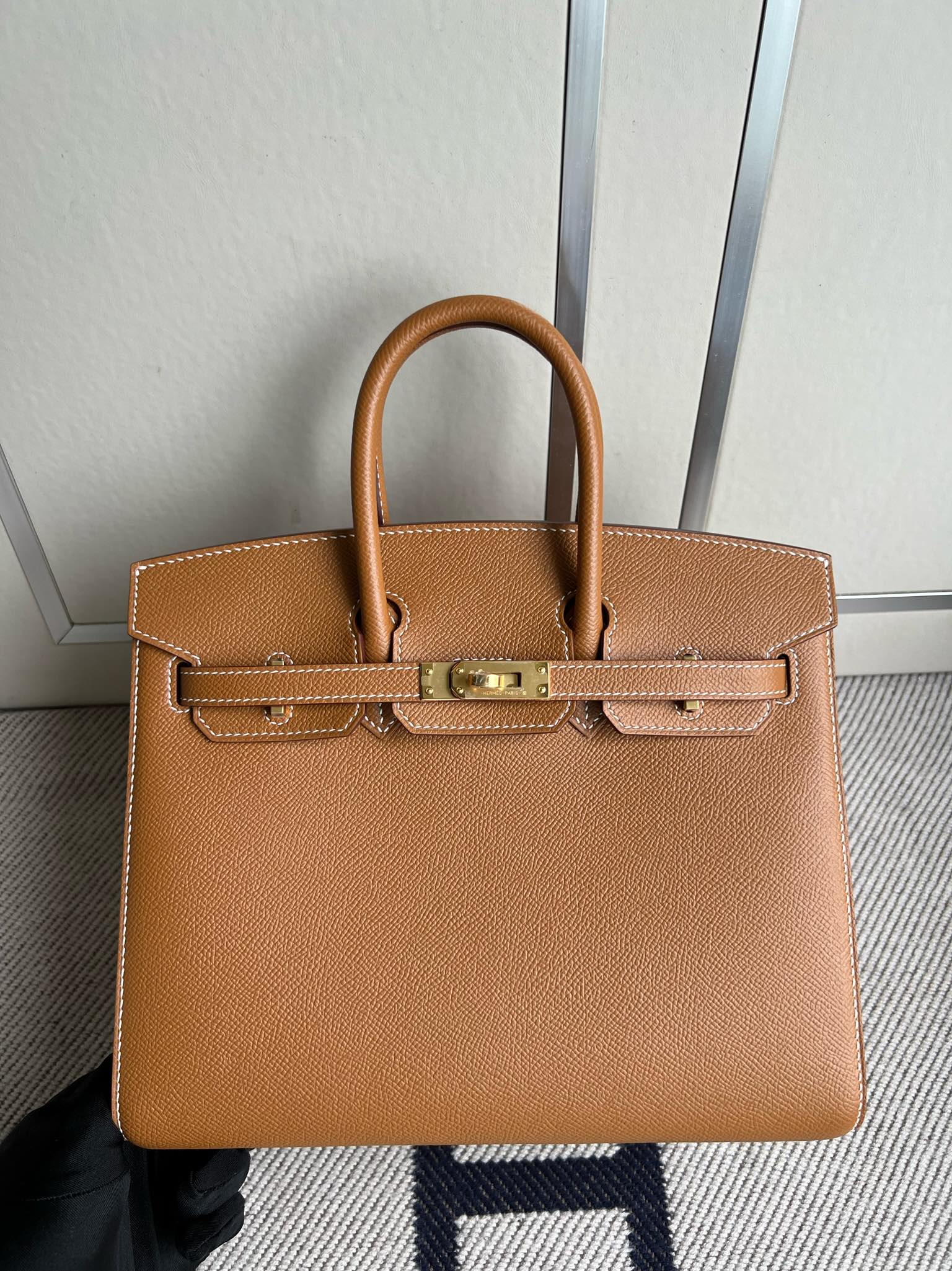 에르메스 버킨백25 골드브라운 금장 앱송